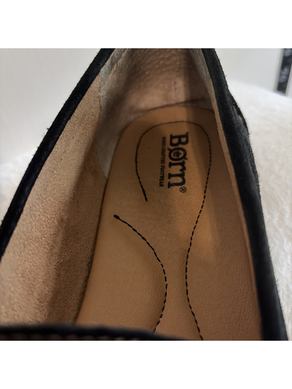 NWOT Born BLY Penny Loafers Black Suede Loafer Size 8.5 BR0017800 - Picture 2 of 5